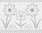 Muster + Sommerblumen + filetgehäkelte + Scheibengardine 