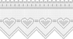 Fillet crochet+motives width hearts